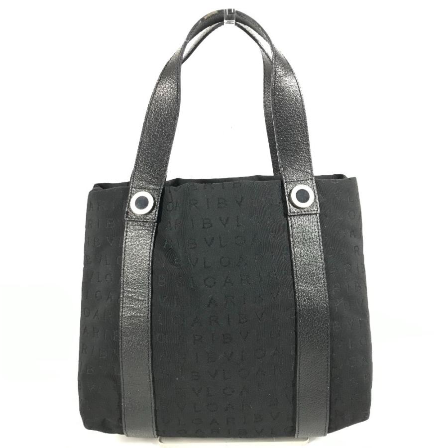 BVLGARI ブルガリ ロゴマニア ポーチ付き カバン トートバッグ ハンドバッグ ブラック ユニセックス【中古】 | BVLGARI | 01