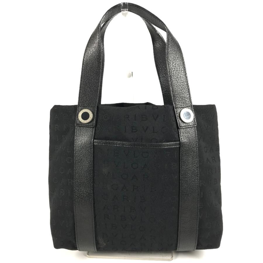 BVLGARI ブルガリ ロゴマニア ポーチ付き カバン トートバッグ ハンドバッグ ブラック ユニセックス【中古】 | BVLGARI | 02
