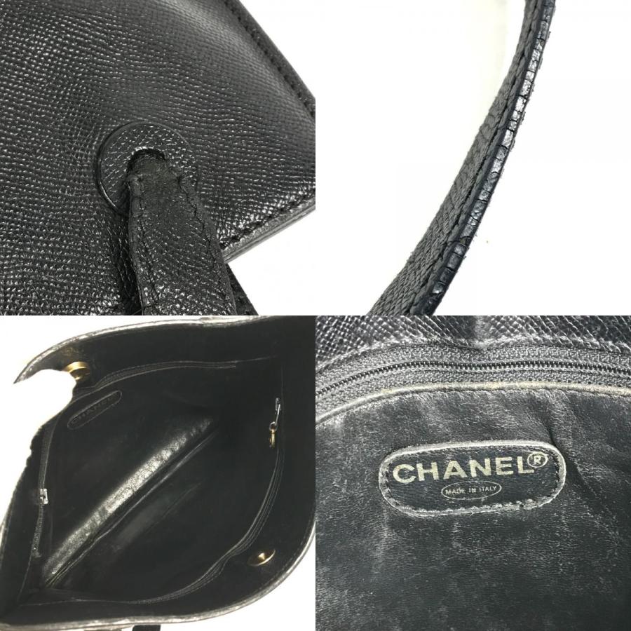 CHANEL シャネル ロゴ  カバン ショルダーバッグ 肩掛け トートバッグ ブラック レディース【中古】 | CHANEL | 08
