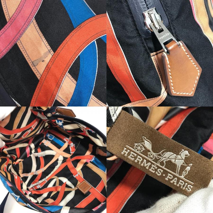 HERMES エルメス エアシルク カヴァルカドゥール リュック バックパック カバン リュックサック ブラック ユニセックス【中古】 | HERMES | 08