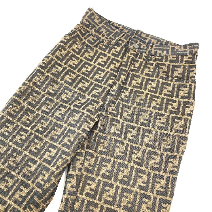 FENDI フェンディ ズッカ ロゴ ロングパンツ ズボン アパレル ボトムス ヴィンテージ パンツ ブラウン レディース【中古】 | FENDI | 02