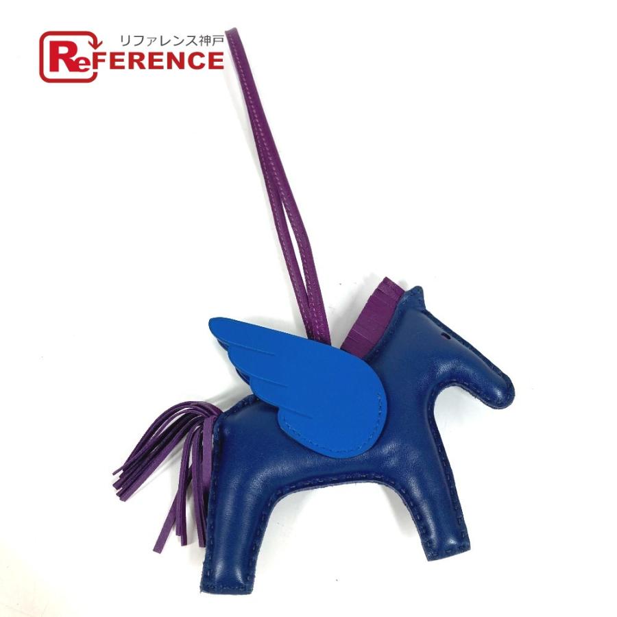 美品 HERMES エルメス ロデオ ペガサス MM ロデオペガサスMM バッグチャーム  馬 キーホルダー シュバル チャーム ブルー 【中古】 | HERMES