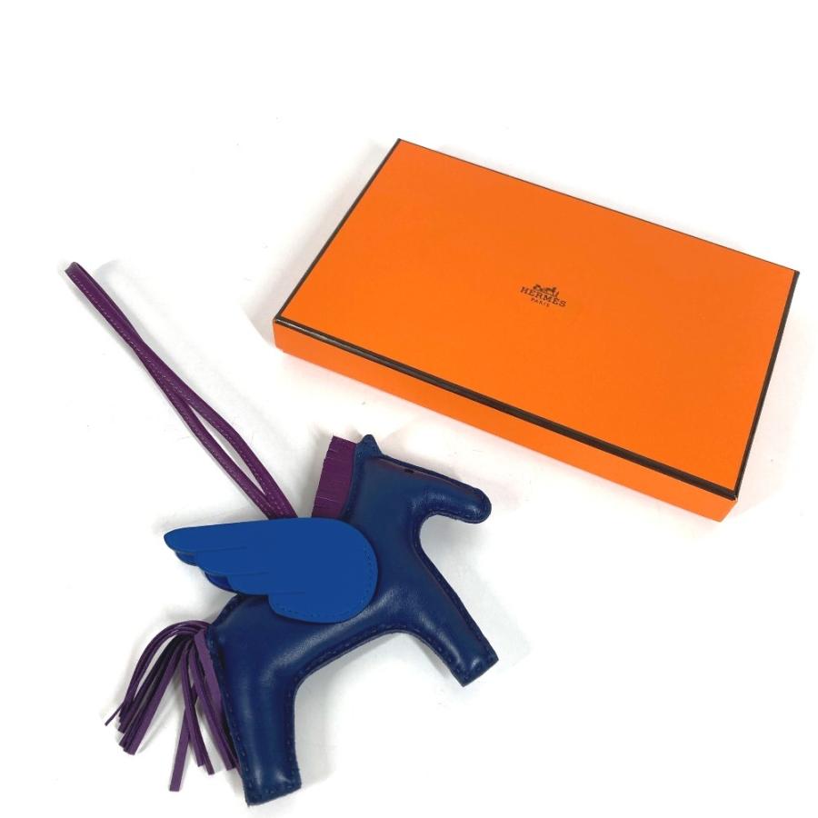 美品 HERMES エルメス ロデオ ペガサス MM ロデオペガサスMM バッグチャーム  馬 キーホルダー シュバル チャーム ブルー 【中古】 | HERMES | 01