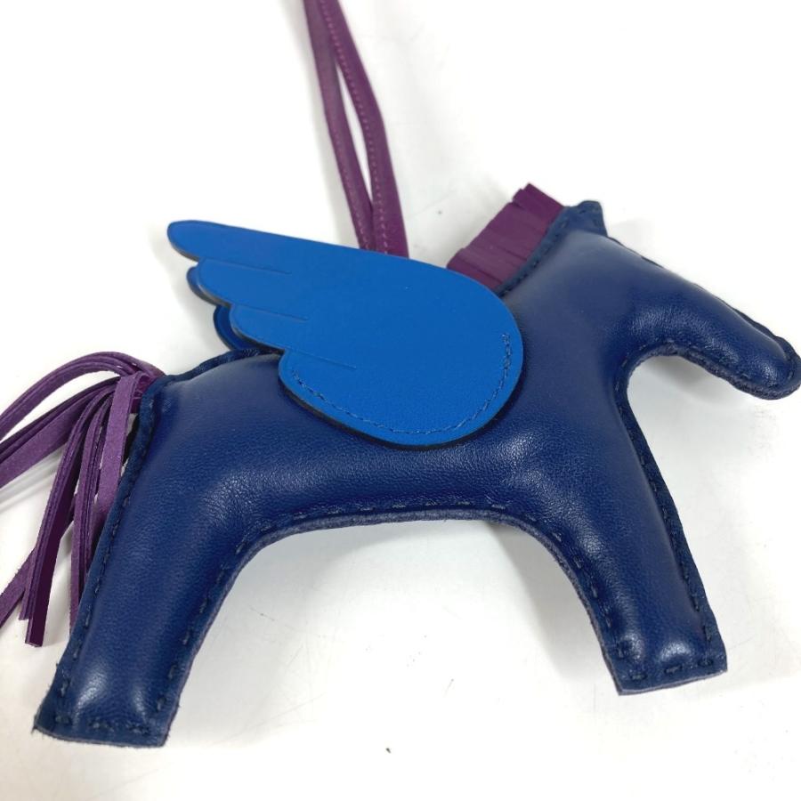 美品 HERMES エルメス ロデオ ペガサス MM ロデオペガサスMM バッグチャーム  馬 キーホルダー シュバル チャーム ブルー 【中古】 | HERMES | 02