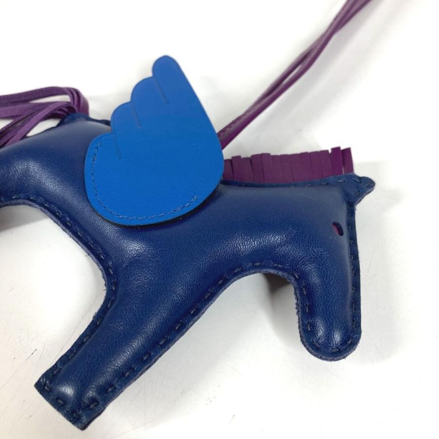 美品 HERMES エルメス ロデオ ペガサス MM ロデオペガサスMM バッグチャーム  馬 キーホルダー シュバル チャーム ブルー 【中古】 | HERMES | 03