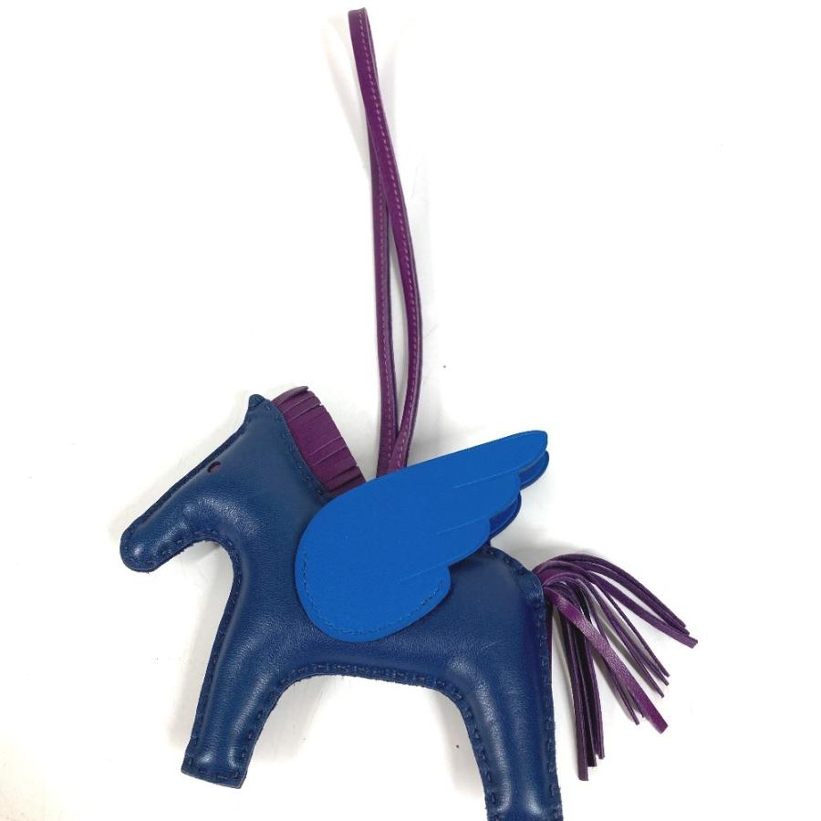 美品 HERMES エルメス ロデオ ペガサス MM ロデオペガサスMM バッグチャーム  馬 キーホルダー シュバル チャーム ブルー 【中古】 | HERMES | 06