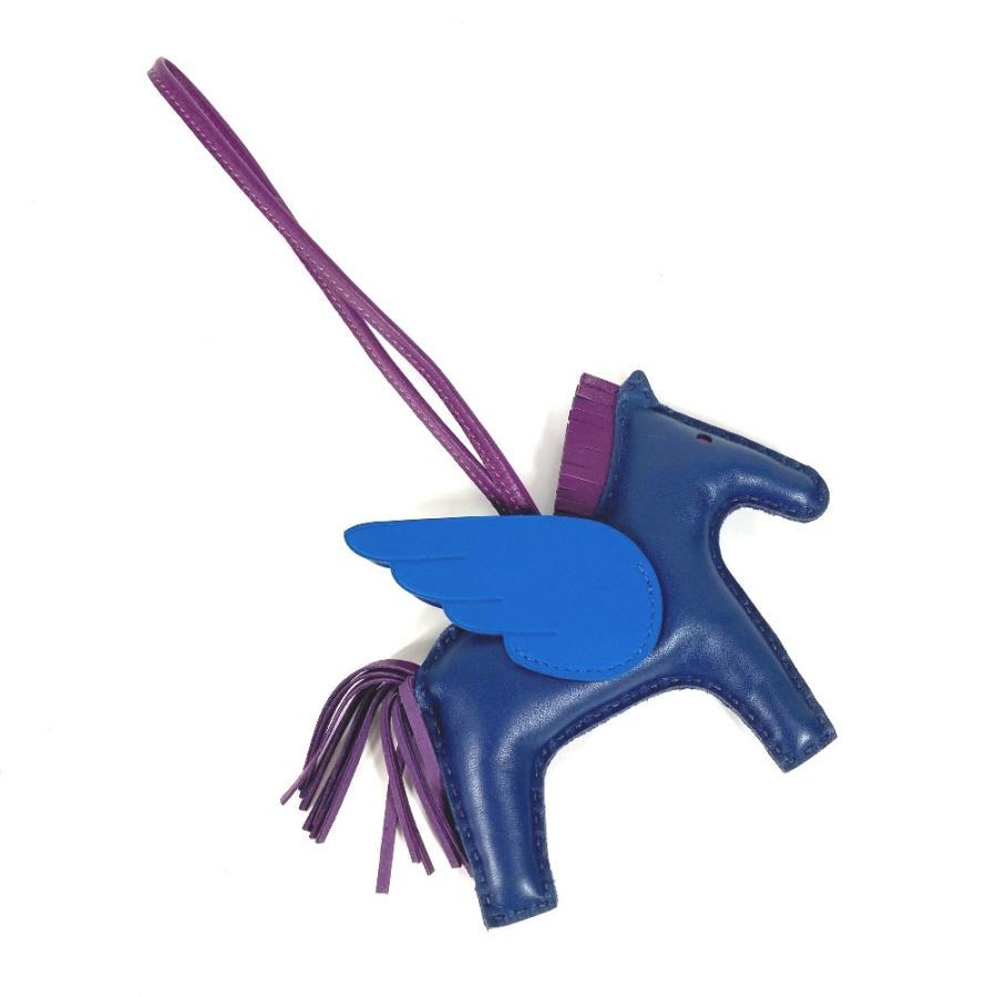 美品 HERMES エルメス ロデオ ペガサス MM ロデオペガサスMM バッグチャーム  馬 キーホルダー シュバル チャーム ブルー 【中古】 | HERMES | 09