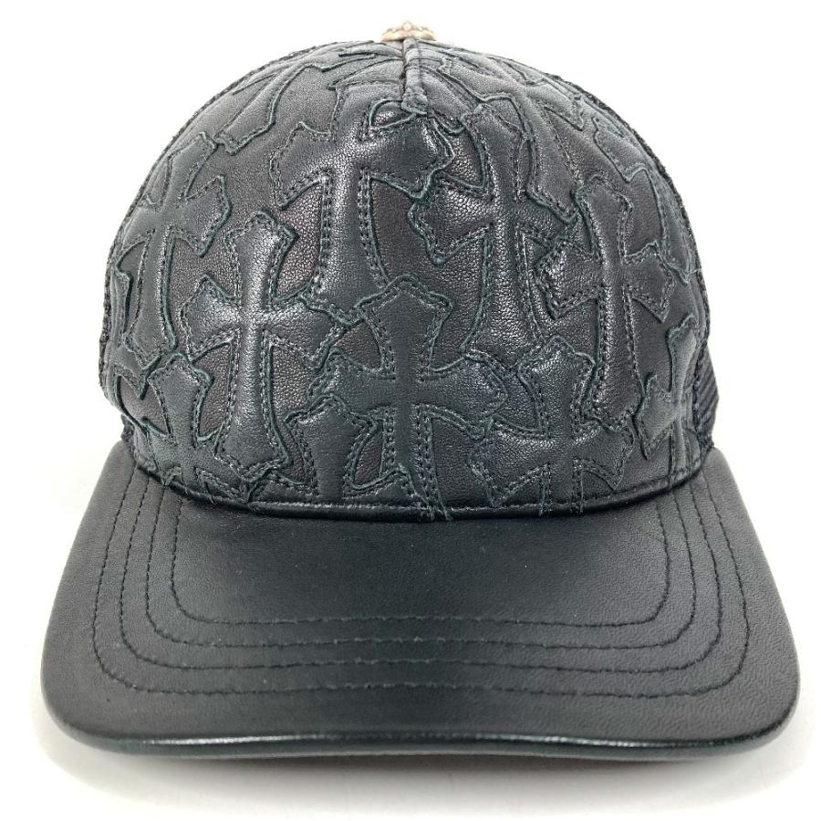 美品 CHROME HEARTS クロムハーツ セメタリークロス レザーパッチ 革 帽子 キャップ帽 ベースボール キャップ ブラック【中古】 |  | 02