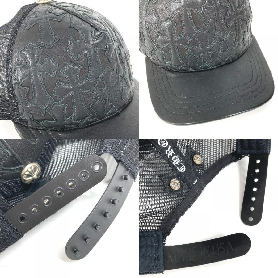 美品 CHROME HEARTS クロムハーツ セメタリークロス レザーパッチ 革 帽子 キャップ帽 ベースボール キャップ ブラック【中古】 |  | 07