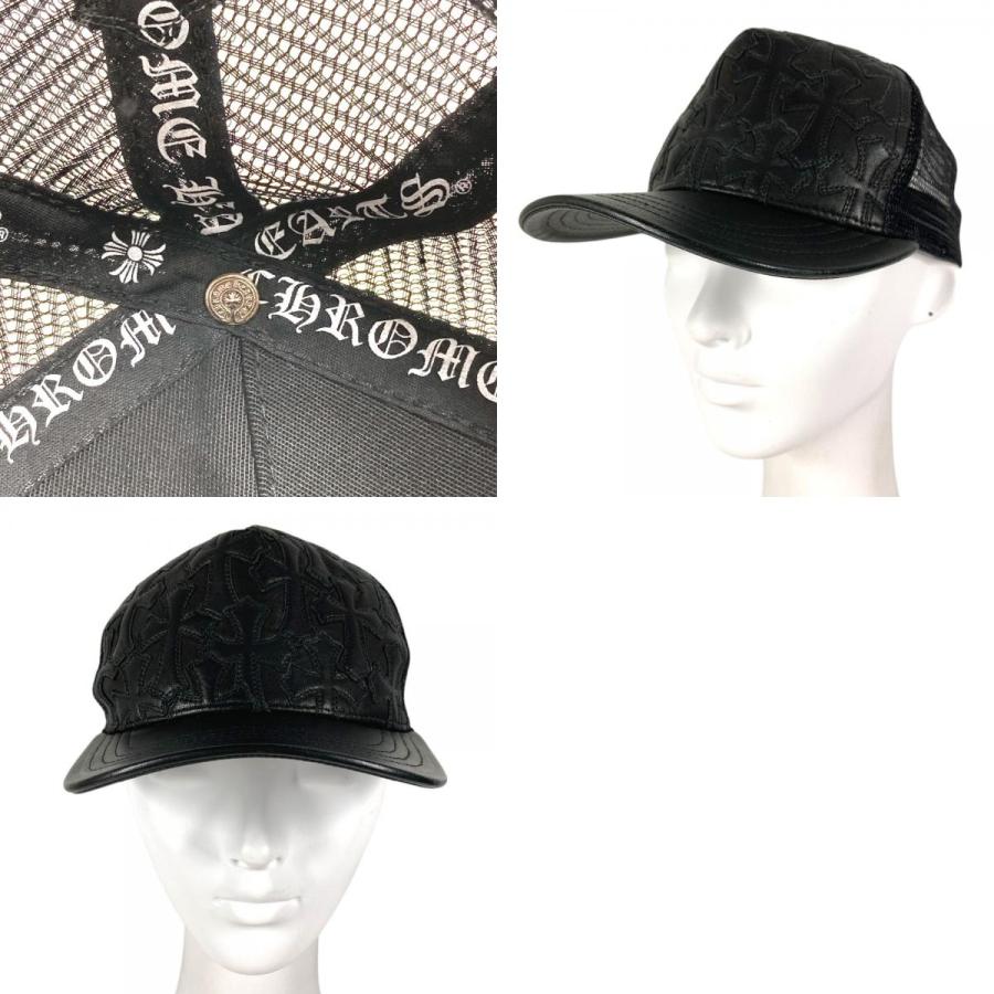 美品 CHROME HEARTS クロムハーツ セメタリークロス レザーパッチ 革 帽子 キャップ帽 ベースボール キャップ ブラック【中古】 |  | 09
