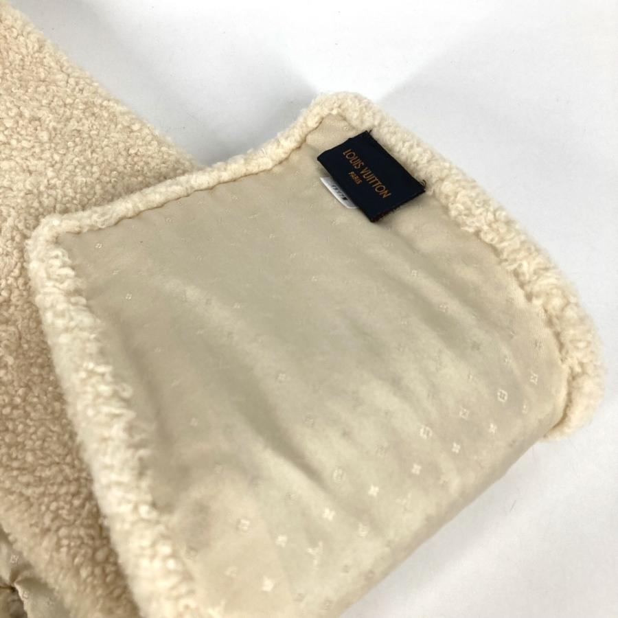 LOUIS VUITTON ルイヴィトン M76452 エシャルプ シャーリングラム ムートン ティペット モノグラムフラワー マフラー ベージュ【中古】 | LOUIS VUITTON | 04