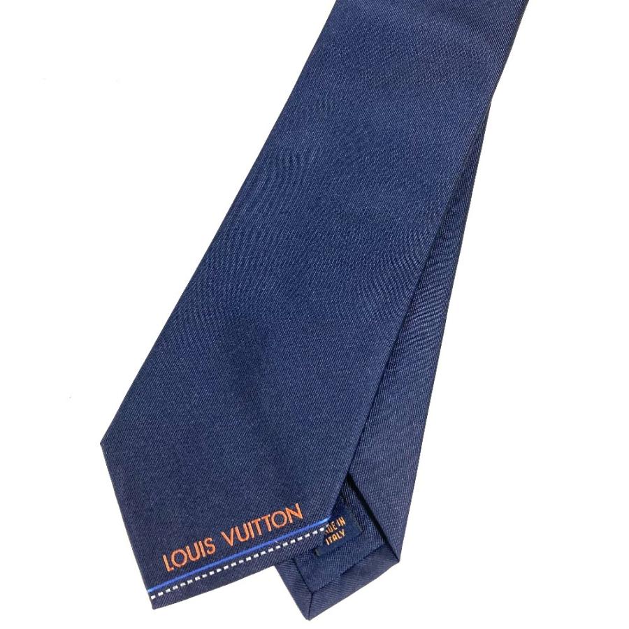 美品 LOUIS VUITTON ルイヴィトン M73265 LV ロゴ アクセサリー ネクタイ ネイビー メンズ【中古】 | LOUIS VUITTON | 01