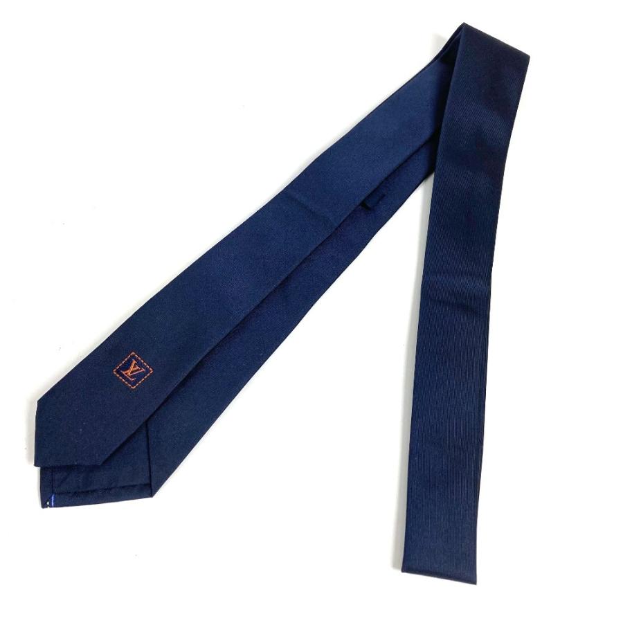 美品 LOUIS VUITTON ルイヴィトン M73265 LV ロゴ アクセサリー ネクタイ ネイビー メンズ【中古】 | LOUIS VUITTON | 02