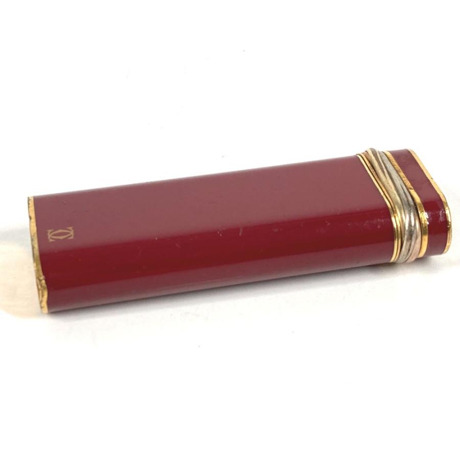 CARTIER カルティエ ロゴ トリニティ 喫煙具 タバコ 煙草 ライター ワインレッド系 ユニセックス【中古】 | Cartier | 01