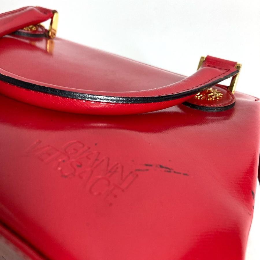 VERSACE ヴェルサーチ サンバースト トートバッグ チェーン チャーム キーホルダー付き ヴィンテージ ハンドバッグ レッド【中古】 |  | 01