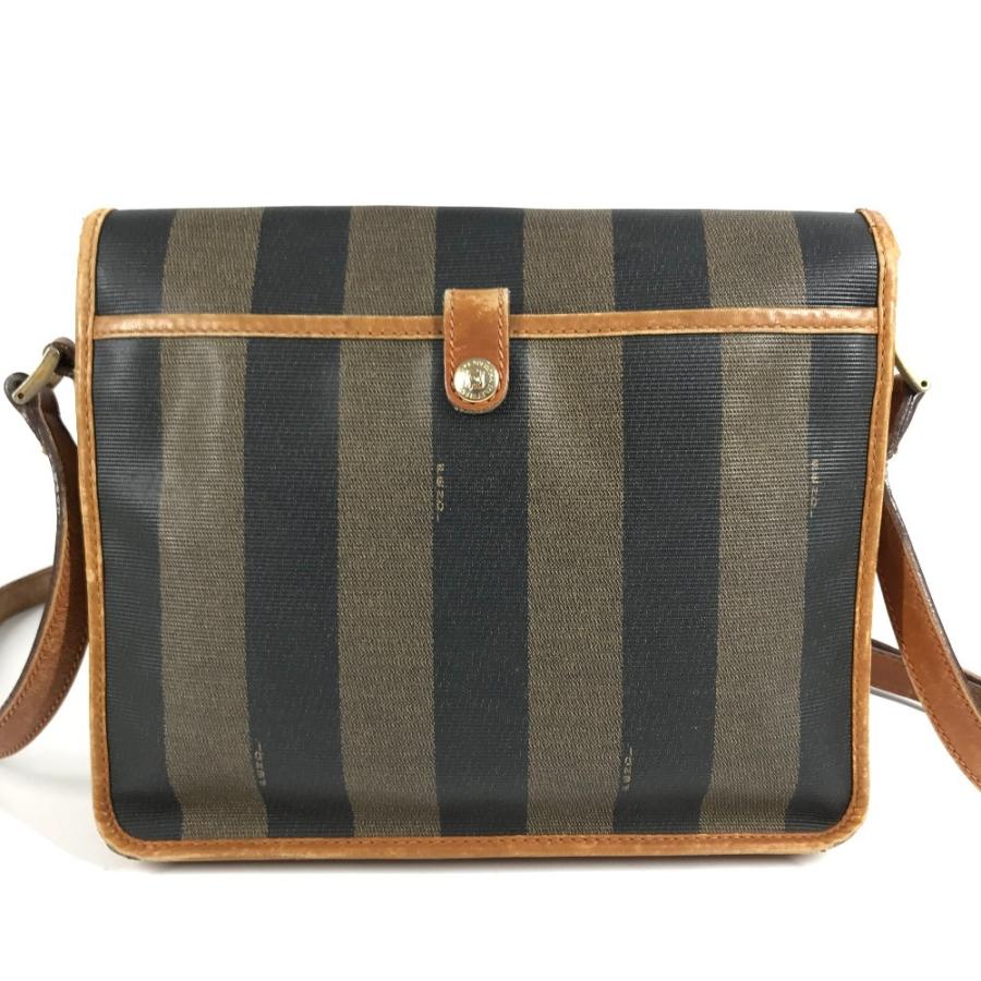 FENDI フェンディ ロゴ ペカン ポシェット 斜め掛け カバン バック フラップ ヴィンテージ ショルダーバッグ カーキ ユニセックス【中古】 | FENDI | 01