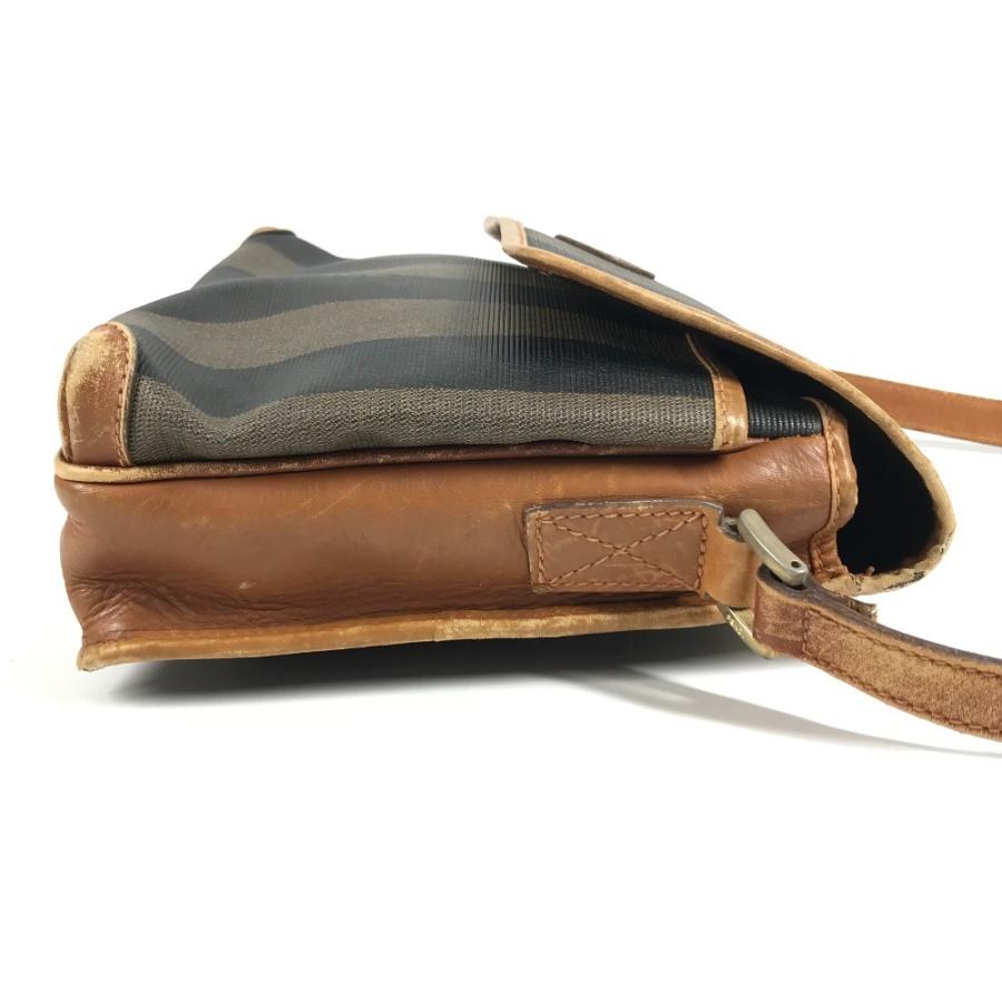 FENDI フェンディ ロゴ ペカン ポシェット 斜め掛け カバン バック フラップ ヴィンテージ ショルダーバッグ カーキ ユニセックス【中古】 | FENDI | 03