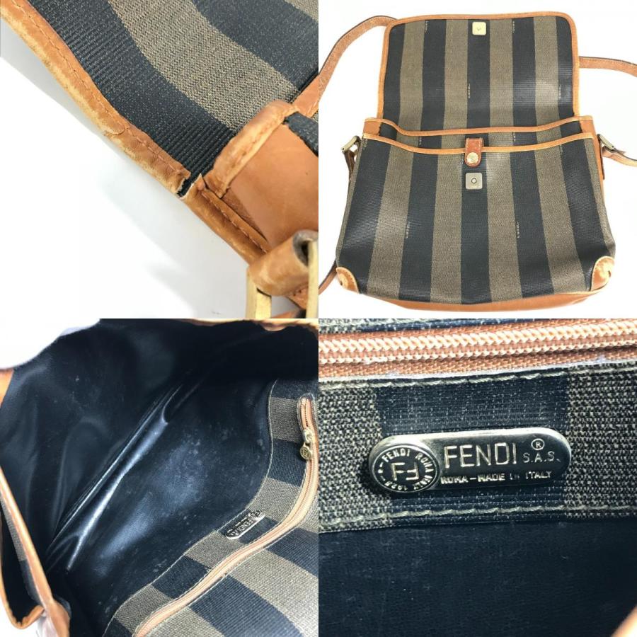 FENDI フェンディ ロゴ ペカン ポシェット 斜め掛け カバン バック フラップ ヴィンテージ ショルダーバッグ カーキ ユニセックス【中古】 | FENDI | 08