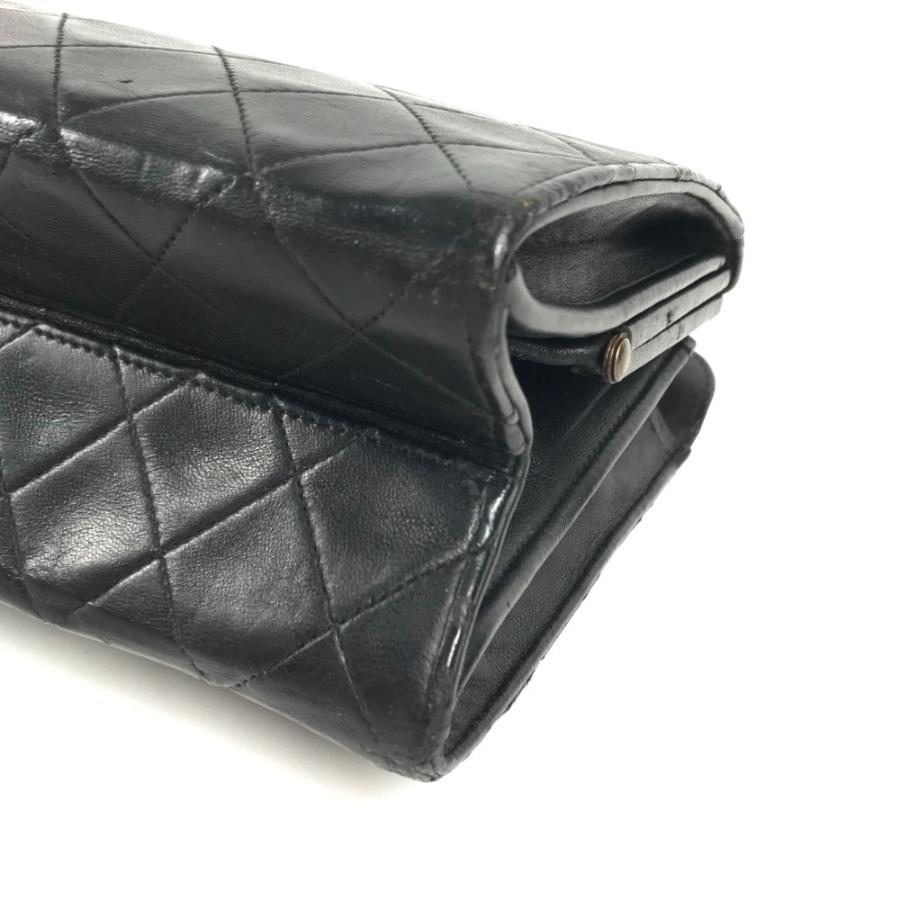 CHANEL シャネル がま口 マトラッセ キルティング 肩掛け Wチェーン チェーンバッグ ヴィンテージ ショルダーバッグ ブラック【中古】 | CHANEL | 05