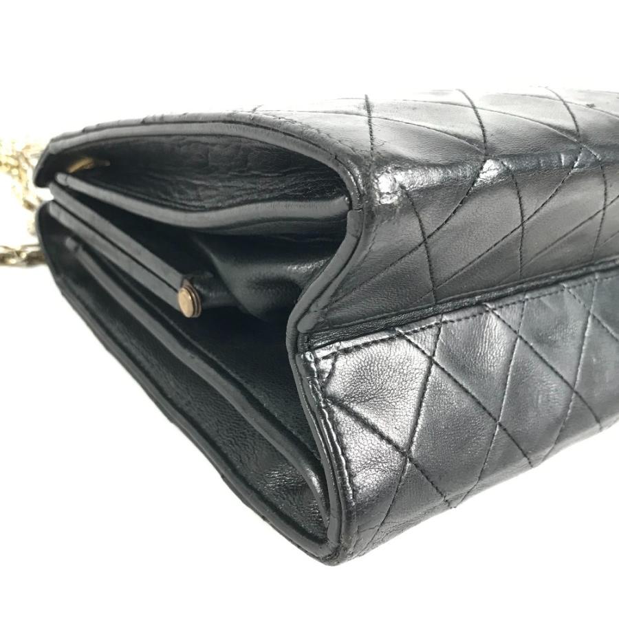 CHANEL シャネル がま口 マトラッセ キルティング 肩掛け Wチェーン チェーンバッグ ヴィンテージ ショルダーバッグ ブラック【中古】 | CHANEL | 06