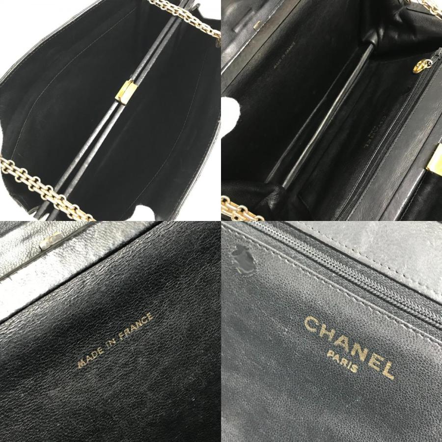 CHANEL シャネル がま口 マトラッセ キルティング 肩掛け Wチェーン チェーンバッグ ヴィンテージ ショルダーバッグ ブラック【中古】 | CHANEL | 08