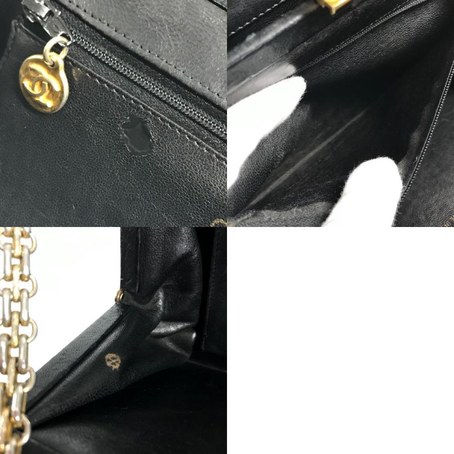 CHANEL シャネル がま口 マトラッセ キルティング 肩掛け Wチェーン チェーンバッグ ヴィンテージ ショルダーバッグ ブラック【中古】 | CHANEL | 09