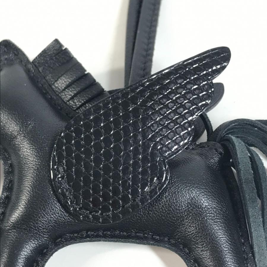 美品 HERMES エルメス ロデオ ペガサス PM タッチ バッグチャーム キーホルダー 馬 シュバル ソーブラック オールブラック【中古】 | HERMES | 06