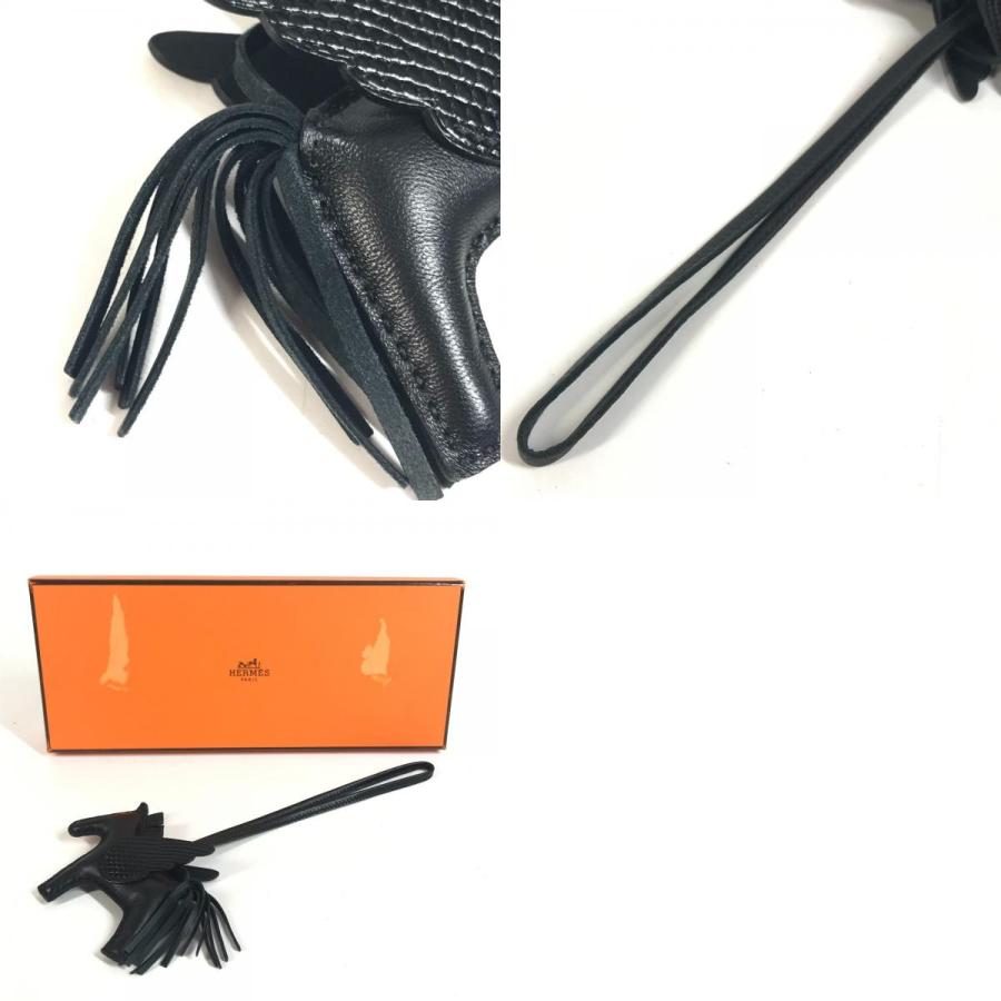 美品 HERMES エルメス ロデオ ペガサス PM タッチ バッグチャーム キーホルダー 馬 シュバル ソーブラック オールブラック【中古】 | HERMES | 09