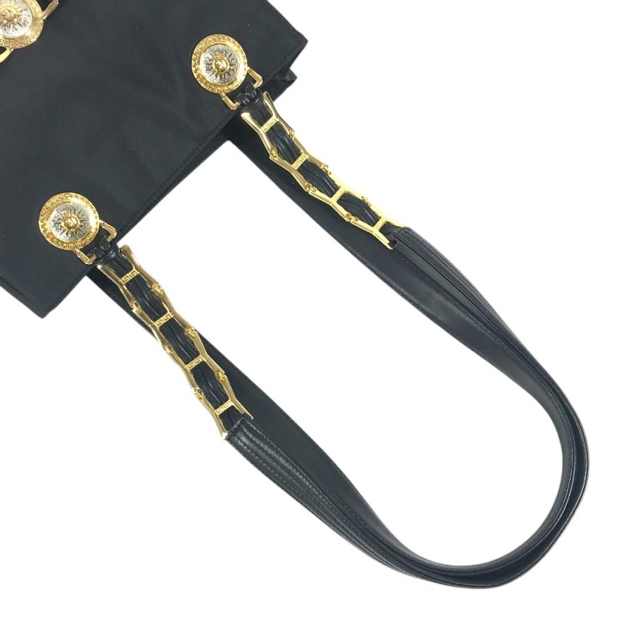 VERSACE ヴェルサーチメデューサ サンバーストトートバッグ チェーン 肩掛け ロゴ カバン ショルダーバッグ ブラック ユニセックス【中古】 |  | 05