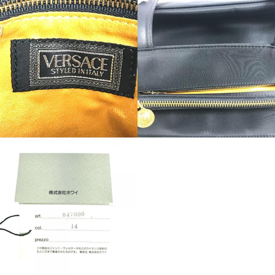 VERSACE ヴェルサーチメデューサ サンバーストトートバッグ チェーン 肩掛け ロゴ カバン ショルダーバッグ ブラック ユニセックス【中古】 |  | 09