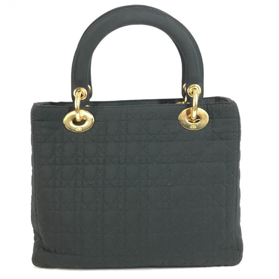 Dior ディオール カナージュ レディディオール lady dior ハンドバック バック カバン トートバッグ ハンドバッグ ブラック 【中古】 |  | 01