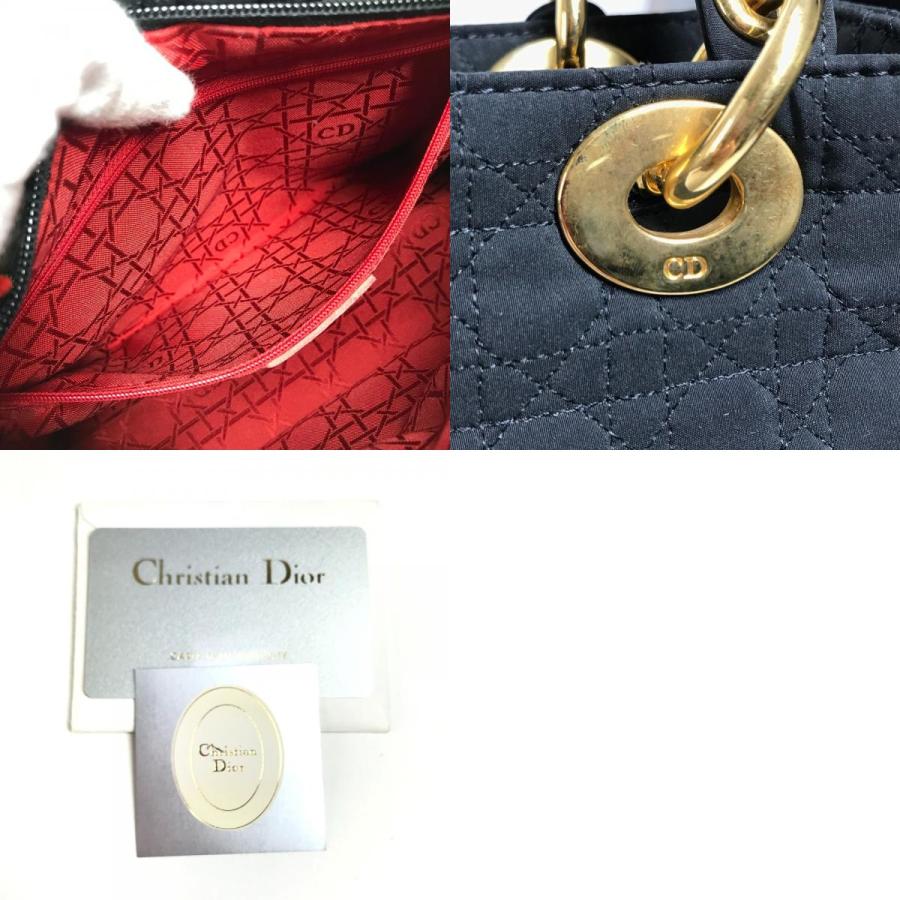 Dior ディオール カナージュ レディディオール lady dior ハンドバック バック カバン トートバッグ ハンドバッグ ブラック 【中古】 |  | 09