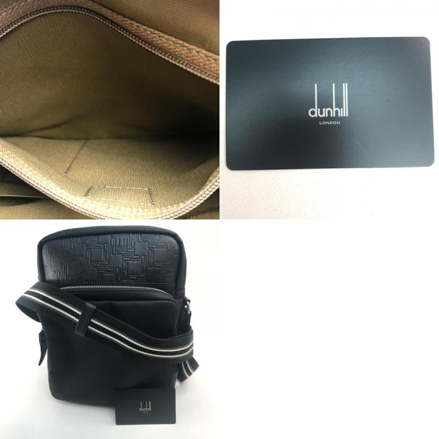 美品 dunhill ダンヒル メンズバッグ 型押しコンビ ポシェット 斜め