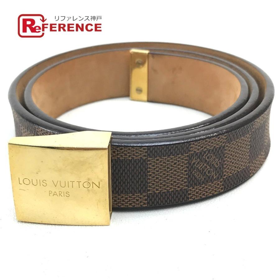Louis Vuitton ルイヴィトン M6802w サンチュール キャレ ダミエ ベルト エベヌ ブラウン ゴールド金具 レディース 中古 M 1210 12 リファレンス コレクション 通販 Yahoo ショッピング