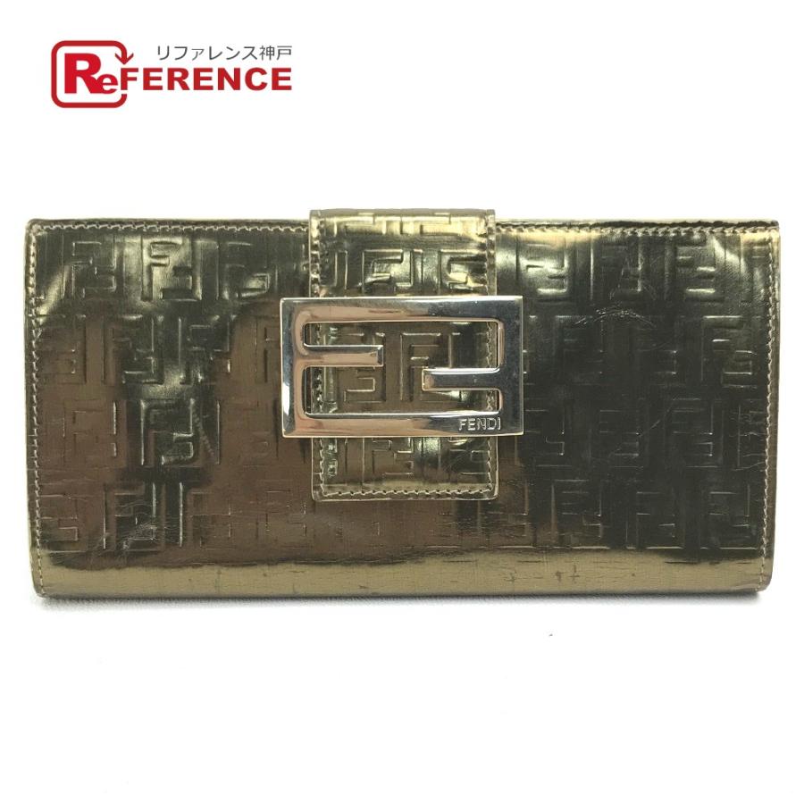 FENDI フェンディ 8Ｍ0032 ズッカ FF柄 長財布（小銭入れあり） エナメル レディース ゴールド | FENDI