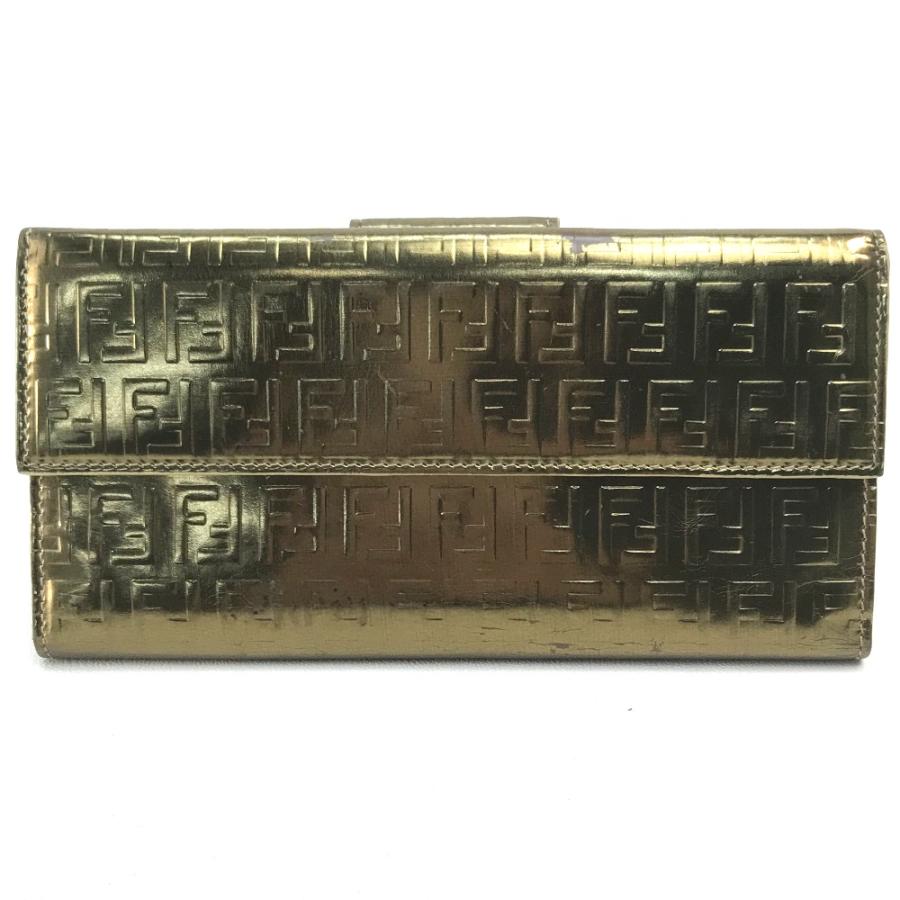 FENDI フェンディ 8Ｍ0032 ズッカ FF柄 長財布（小銭入れあり） エナメル レディース ゴールド | FENDI | 01