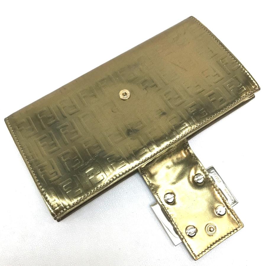 FENDI フェンディ 8Ｍ0032 ズッカ FF柄 長財布（小銭入れあり） エナメル レディース ゴールド | FENDI | 07