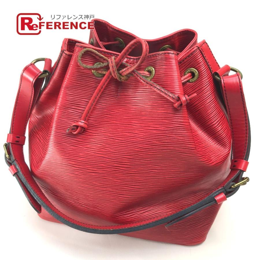 ルイヴィトン プチノエ エピ ショルダーバッグ 赤 巾着