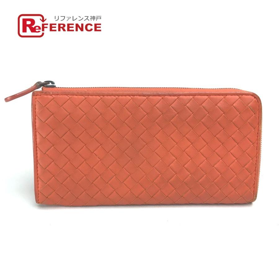 BOTTEGA VENETA ボッテガヴェネタ イントレチャート L字ファスナー 長財布 ファッション小物 レザー オレンジ | 