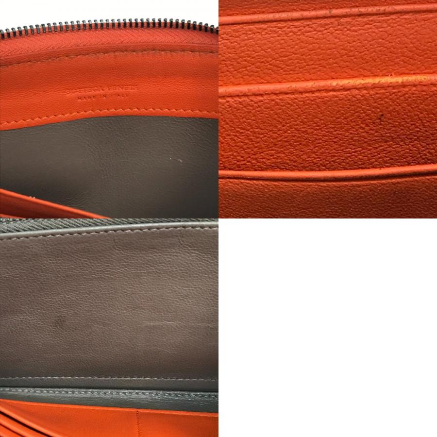 BOTTEGA VENETA ボッテガヴェネタ イントレチャート L字ファスナー 長財布 ファッション小物 レザー オレンジ |  | 09