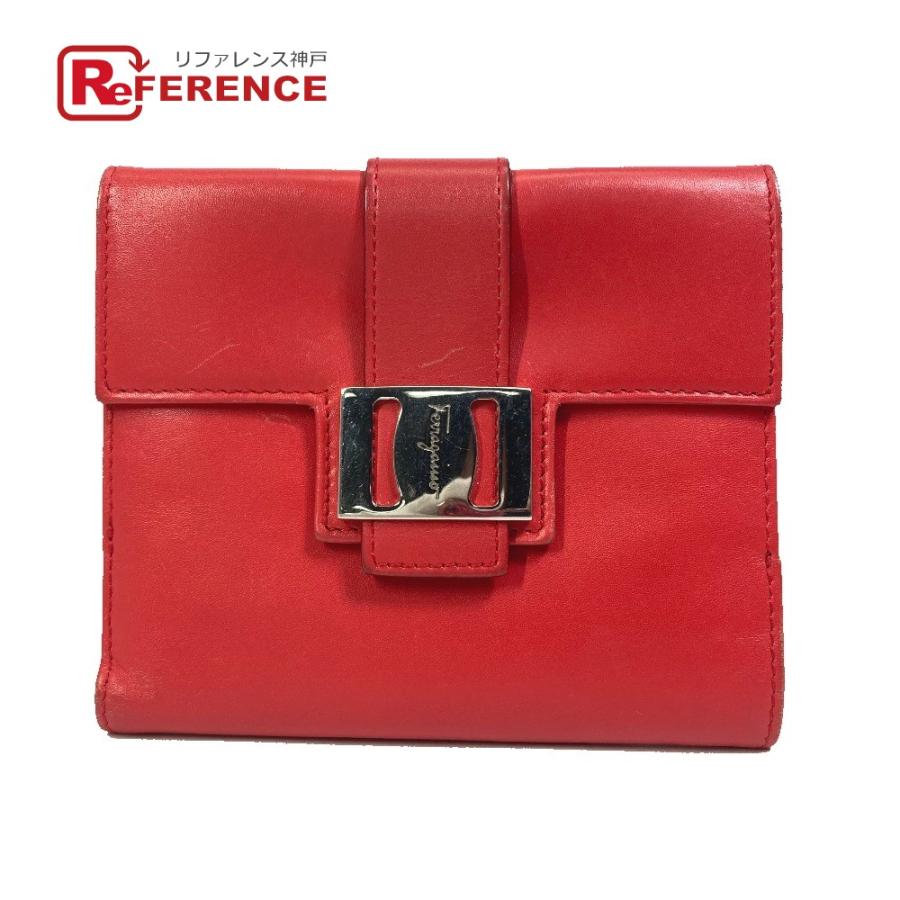 Salvatore Ferragamo サルヴァトーレフェラガモ ロゴ金具 2つ折り財布