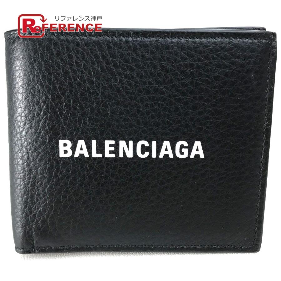 BALENCIAGA バレンシアガ 487435 エブリデイ コンパクトウォレット 2つ折り短財布 レザー ユニセックス ブラック | BALENCIAGA