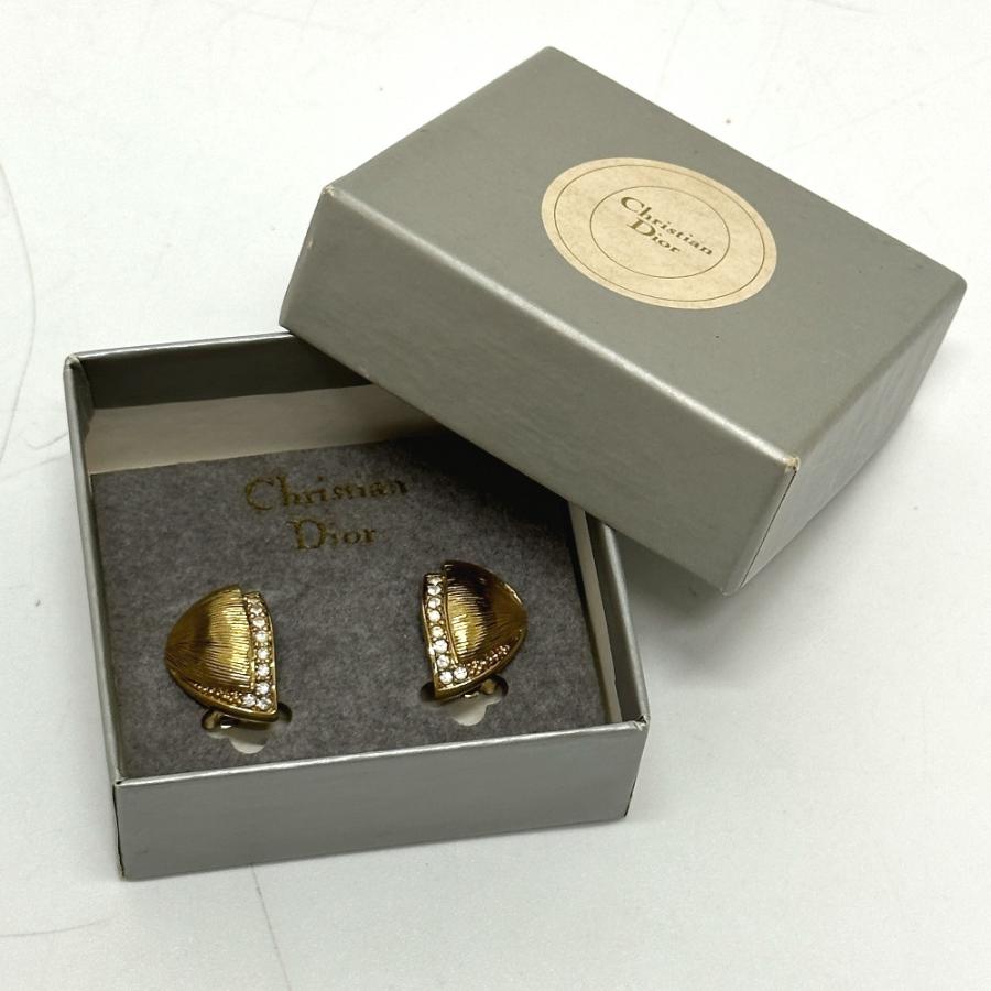 Dior ディオール ラインストーン イヤリング GP ゴールド レディース【中古】 |  | 09