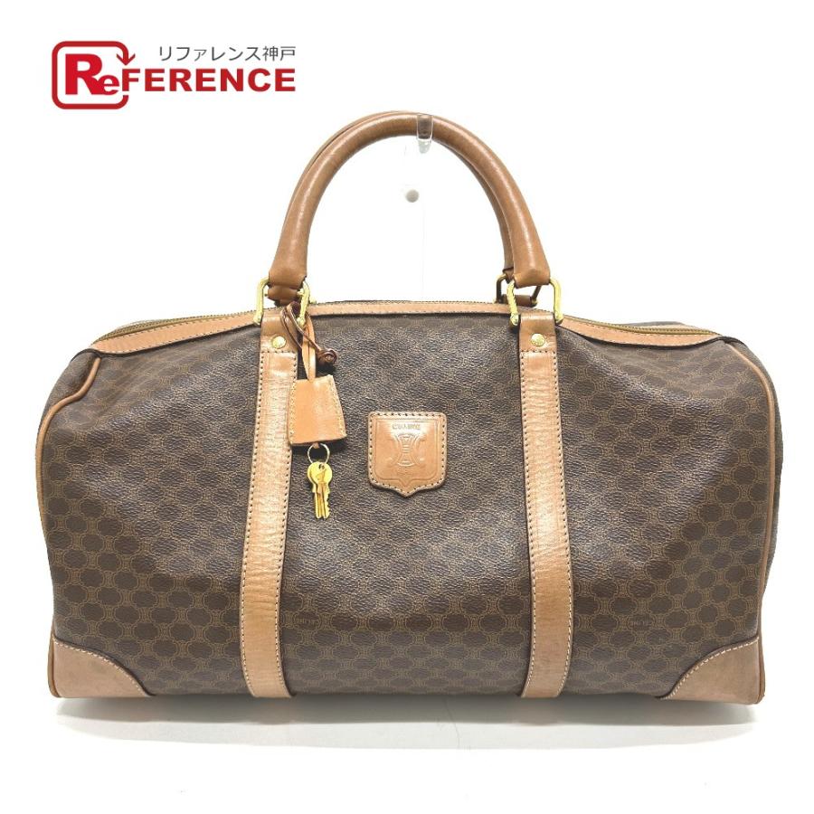 CELINE セリーヌ マカダム ヴィンテージ カバン ハンドバッグ ボストンバッグ PVC/レザー ブラウン ユニセックス【中古】 | CELINE