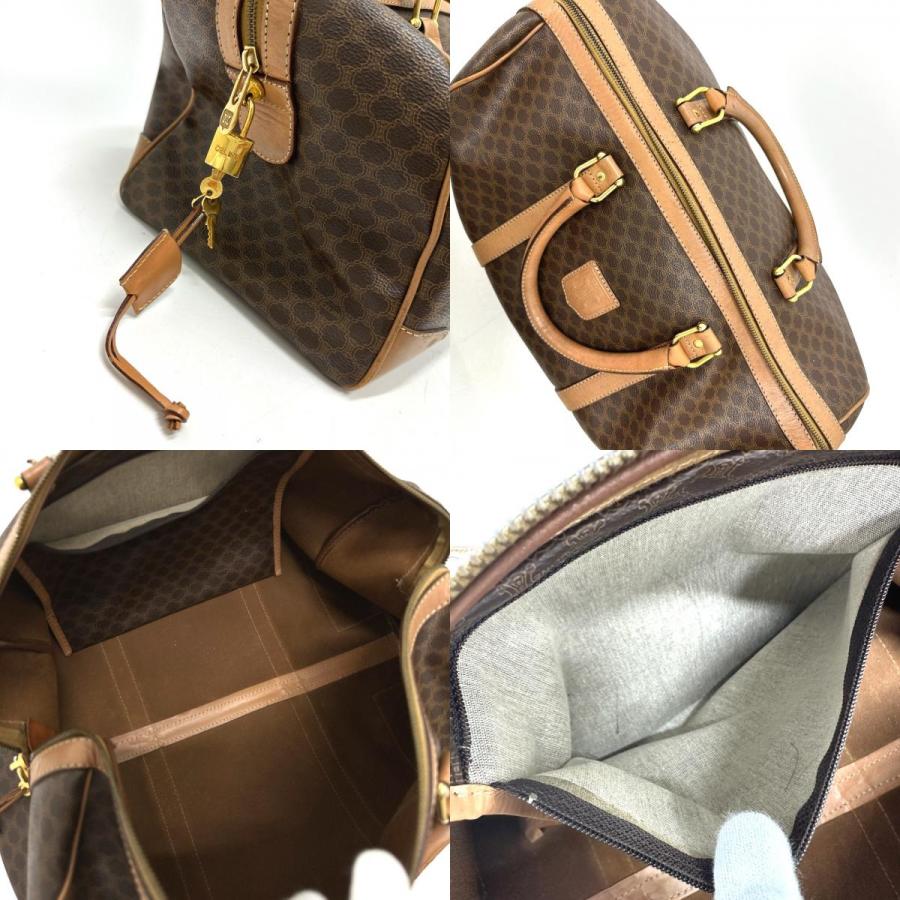 CELINE セリーヌ マカダム ヴィンテージ カバン ハンドバッグ ボストンバッグ PVC/レザー ブラウン ユニセックス【中古】 | CELINE | 08