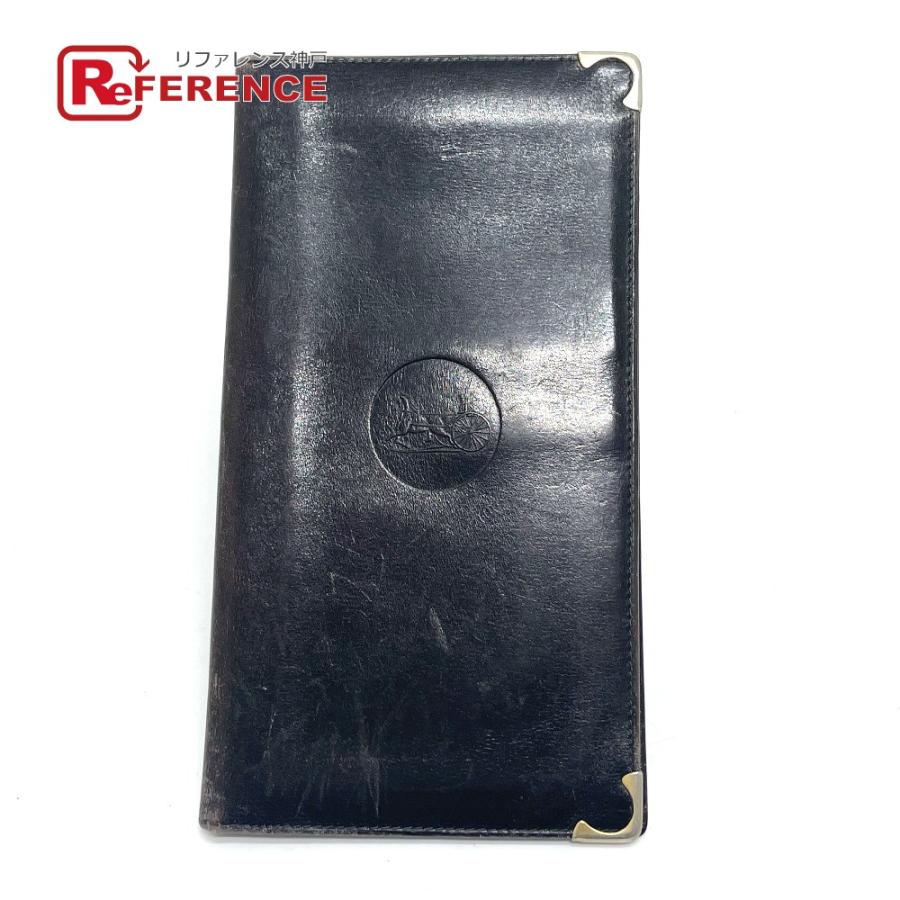 CELINE セリーヌ 馬車ロゴ ヴィンテージ 札入れ 長財布 レザー ブラック ユニセックス【中古】 | CELINE