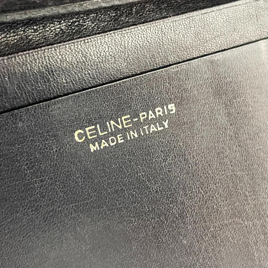 CELINE セリーヌ 馬車ロゴ ヴィンテージ 札入れ 長財布 レザー ブラック ユニセックス【中古】 | CELINE | 06