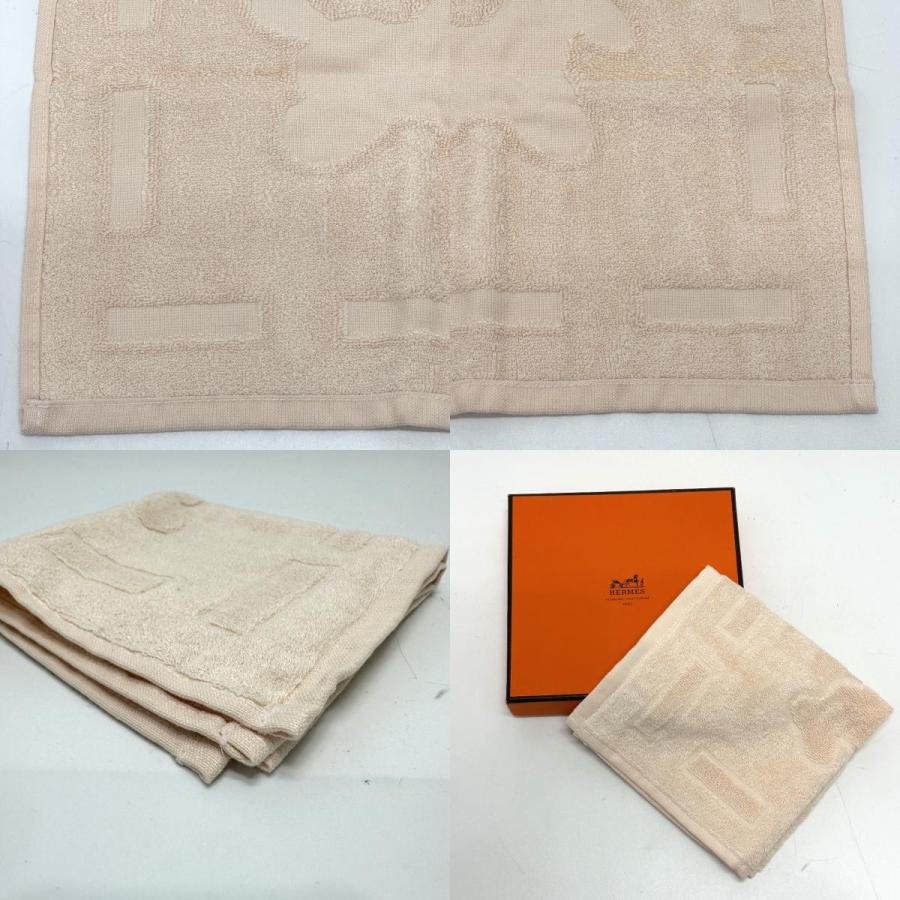 新品未使用 紙タグ付き エルメス フェイスタオル ハンドタオル 未使用品 HERMES エルメス タオル タグ付き Hロゴ オレンジ