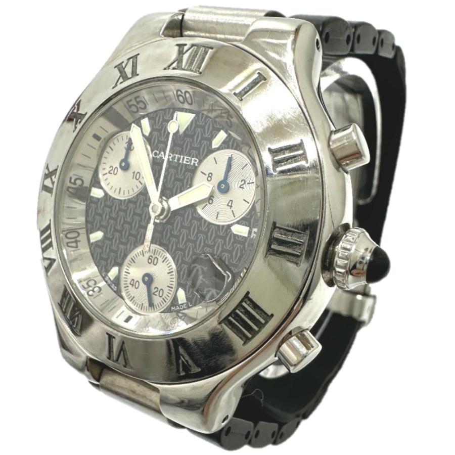 CARTIER カルティエ W10125U2  クロノスカフ クォーツ デイト マスト21 腕時計 シルバー メンズ【中古】 | Cartier | 01