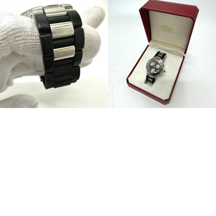 CARTIER カルティエ W10125U2  クロノスカフ クォーツ デイト マスト21 腕時計 シルバー メンズ【中古】 | Cartier | 09